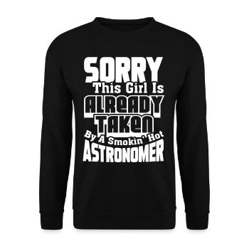 Astronomer Taken By Smokin Hot Astronomer - Unisex Sweatshirt - black - Front - Alina (178cm) & Michal (187cm)