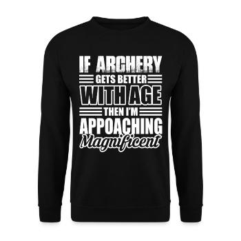 Archery Archery Gets Better With Age - Unisex Sweatshirt - black - Front - Alina (178cm) & Michal (187cm)