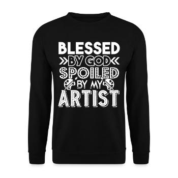 Artist Spoiled By My Artist - Unisex Sweatshirt - black - Front - Alina (178cm) & Michal (187cm)