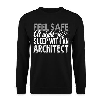 Architect Sleep With An Architect - Unisex Sweatshirt - black - Front - Alina (178cm) & Michal (187cm)