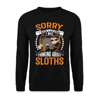 Faultier Liebhaber - Unisex Pullover - Schwarz - Vorne - Alina (178cm) & Michal (187cm)