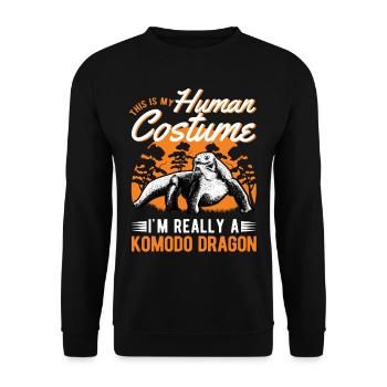 Komodo Dragon, Human Costume Waran - Unisex Sweatshirt - black - Front - Alina (178cm) & Michal (187cm)