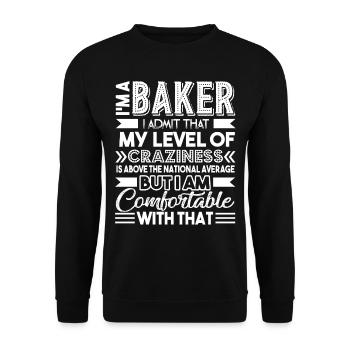 Baker I'm A Baker - Unisex Sweatshirt - black - Front - Alina (178cm) & Michal (187cm)