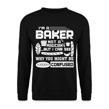 Baker I'm A Baker Not A Magician - Unisex Sweatshirt - black - Front - Alina (178cm) & Michal (187cm)
