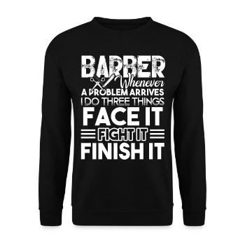 Barber Proud Barber - Unisex Sweatshirt - black - Front - Alina (178cm) & Michal (187cm)