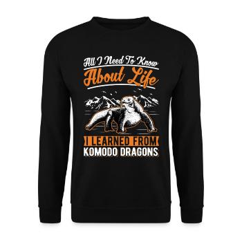 Komodowaran Komododrache Waran - Unisex Pullover - Schwarz - Vorne - Alina (178cm) & Michal (187cm)