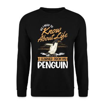 Pingouin Cadeau Pingouin - Sweat-shirt Unisexe - noir - Devant - Alina (178cm) & Michal (187cm)