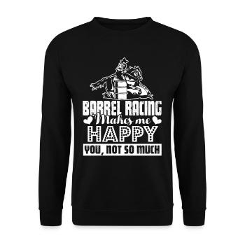 Barrel Racing Barrel Racing Makes Me Happy - Unisex Sweatshirt - black - Front - Alina (178cm) & Michal (187cm)