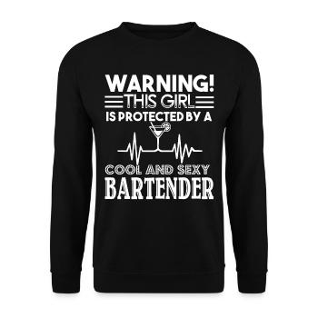 Bartender Protected By Sexy Bartender - Unisex Sweatshirt - black - Front - Alina (178cm) & Michal (187cm)