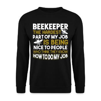 Beekeeper The Hardest Part Of Beekeeper - Unisex Sweatshirt - black - Front - Alina (178cm) & Michal (187cm)