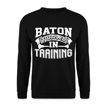 Baton Twirling Baton twirler In Training - Unisex Sweatshirt - black - Front - Alina (178cm) & Michal (187cm)