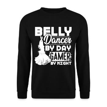 Belly Dance Belly Dancer By Day Gamer By Night - Unisex Sweatshirt - black - Front - Alina (178cm) & Michal (187cm)