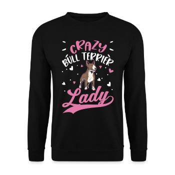 Crazy Bull Terrier Mme Bull Terrier - Sweat-shirt Unisexe - noir - Devant - Alina (178cm) & Michal (187cm)