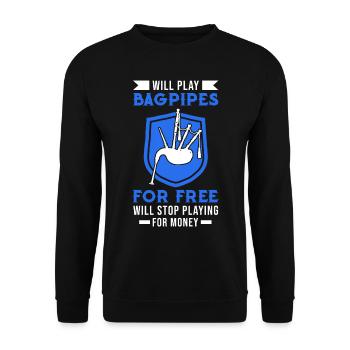 Bagpipes Money Bagpipers - Unisex Sweatshirt - black - Front - Alina (178cm) & Michal (187cm)