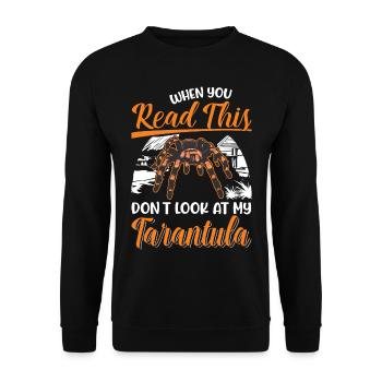 Tarantel Geschenk Spinne Tarantula - Unisex Pullover - Schwarz - Vorne - Alina (178cm) & Michal (187cm)