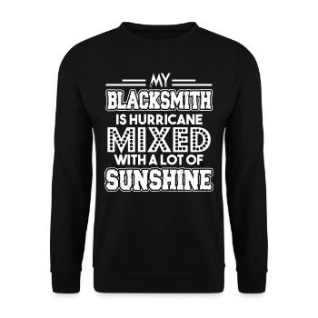 Blacksmith My Blacksmith Is Hurricane - Unisex Sweatshirt - black - Front - Alina (178cm) & Michal (187cm)