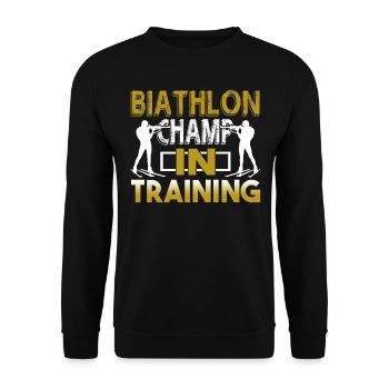 Biathlon Biathlon Champ In Training - Unisex Sweatshirt - black - Front - Alina (178cm) & Michal (187cm)