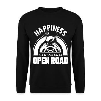 Bicycle Happiness Is An Open Road - Unisex Sweatshirt - black - Front - Alina (178cm) & Michal (187cm)