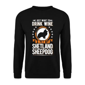 Shetland Sheepdog et Wine Sheltie - Sweat-shirt Unisexe - noir - Devant - Alina (178cm) & Michal (187cm)