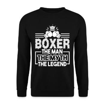 Boxing Boxer The Man The Myth The Legend - Unisex Sweatshirt - black - Front - Alina (178cm) & Michal (187cm)