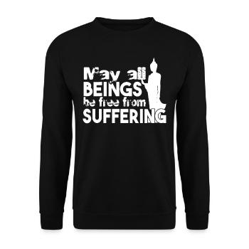 Buddha Buddha Beings Be Free From Suffering - Unisex Sweatshirt - black - Front - Alina (178cm) & Michal (187cm)