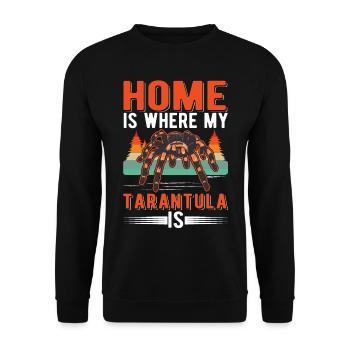 Zuhause ist wo meine Tarantel ist - Unisex Pullover - Schwarz - Vorne - Alina (178cm) & Michal (187cm)
