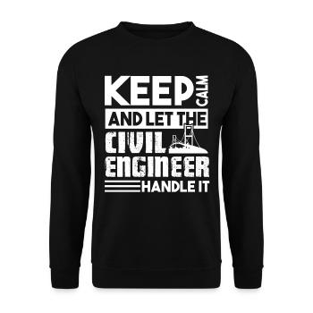 Civil Engineer Let The Civil Engineer Handle It - Unisex Sweatshirt - black - Front - Alina (178cm) & Michal (187cm)