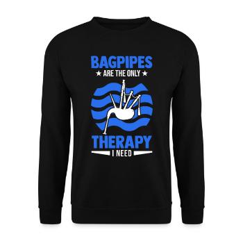Bagpipes Therapy Bagpipers - Unisex Sweatshirt - black - Front - Alina (178cm) & Michal (187cm)