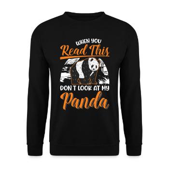 Panda Lover Panda Bear Gift - Unisex Sweatshirt - black - Front - Alina (178cm) & Michal (187cm)