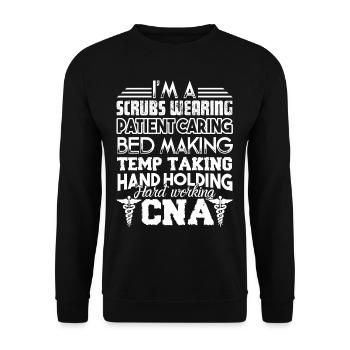 CNA I'm A Hard Working CNA - Unisex Sweatshirt - black - Front - Alina (178cm) & Michal (187cm)