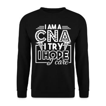 CNA I'm A CNA I Try I Hope I Care - Unisex Sweatshirt - black - Front - Alina (178cm) & Michal (187cm)