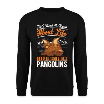 Pangolin Gift Pangolin - Unisex Sweatshirt - black - Front - Alina (178cm) & Michal (187cm)