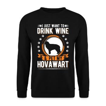Hovawart et le vin - Sweat-shirt Unisexe - noir - Devant - Alina (178cm) & Michal (187cm)