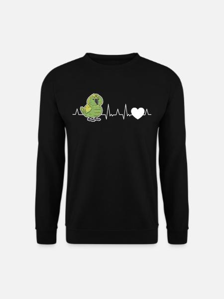 Kakapo Herzschlag Nachtpapagei - Unisex Pullover - Schwarz