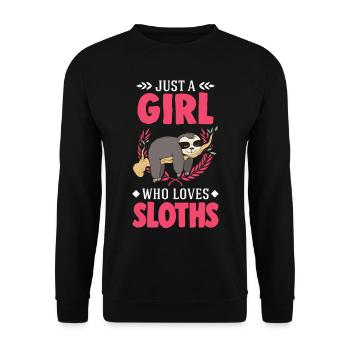 Just a Girl Who loves Sloths Sloth Girl - Unisex Sweatshirt - black - Front - Alina (178cm) & Michal (187cm)