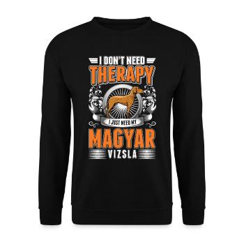 Magyar Vizsla Therapy Wirehaired Vizsla - Unisex Sweatshirt - black - Front - Alina (178cm) & Michal (187cm)