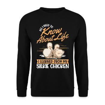 Silk Chicken Cadeau Silkie Chicken Silkie Chicken - Sweat-shirt Unisexe - noir - Devant - Alina (178cm) & Michal (187cm)