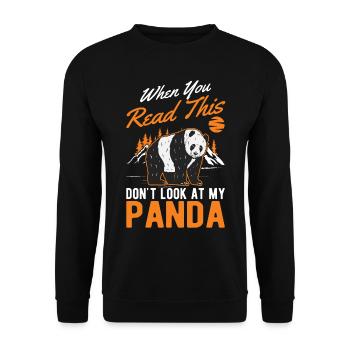 Panda Lover Panda Bear Gift - Unisex Sweatshirt - black - Front - Alina (178cm) & Michal (187cm)