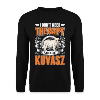 Kuvasz Thérapie Chien Hongrois - Sweat-shirt Unisexe - noir - Devant - Alina (178cm) & Michal (187cm)