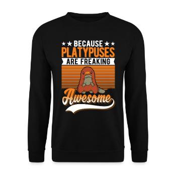 Ornithorynque Cadeau Ornithorynque - Sweat-shirt Unisexe - noir - Devant - Alina (178cm) & Michal (187cm)