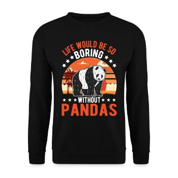 Panda Lover Panda Bear Gift - Unisex Sweatshirt - black - Front - Alina (178cm) & Michal (187cm)