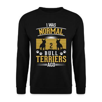 Cadeau Bull Terrier Miniature Bull Terrier - Sweat-shirt Unisexe - noir - Devant - Alina (178cm) & Michal (187cm)