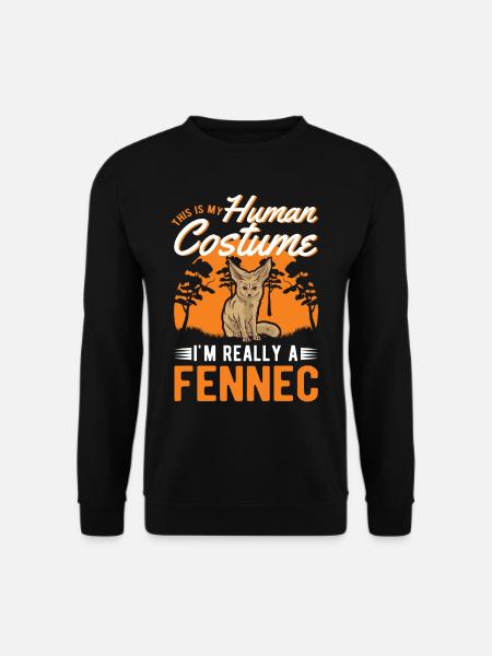Fennek Human Costume Fennec Halloween Wüstenfuchs - Unisex Pullover - Schwarz