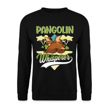 Pangolin Flüsterer Schuppentier - Unisex Pullover - Schwarz - Vorne - Alina (178cm) & Michal (187cm)