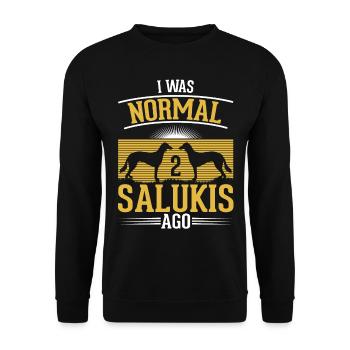 Saluki Chien Lévrier Perse - Sweat-shirt Unisexe - noir - Devant - Alina (178cm) & Michal (187cm)