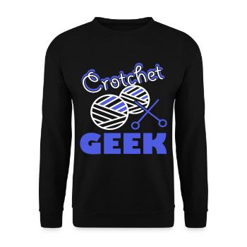 Crocheting Crochet Geek - Unisex Sweatshirt - black - Front - Alina (178cm) & Michal (187cm)