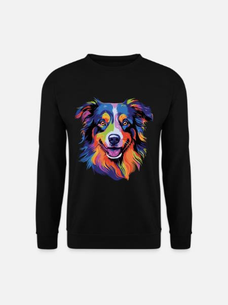 Australian Shepherd Colorful Aussie - Unisex Pullover - Schwarz