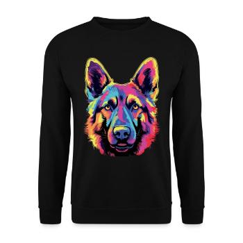 German Shepherd Color - Unisex Sweatshirt - black - Front - Alina (178cm) & Michal (187cm)