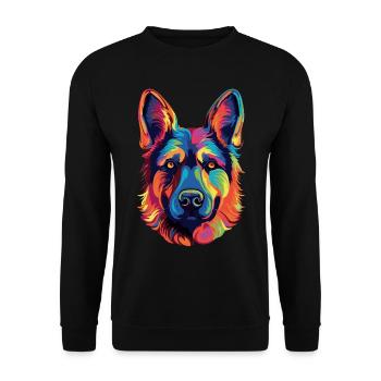 German Shepherd Color - Unisex Sweatshirt - black - Front - Alina (178cm) & Michal (187cm)