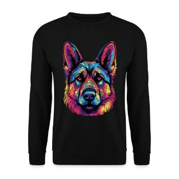 German Shepherd Color - Unisex Sweatshirt - black - Front - Alina (178cm) & Michal (187cm)